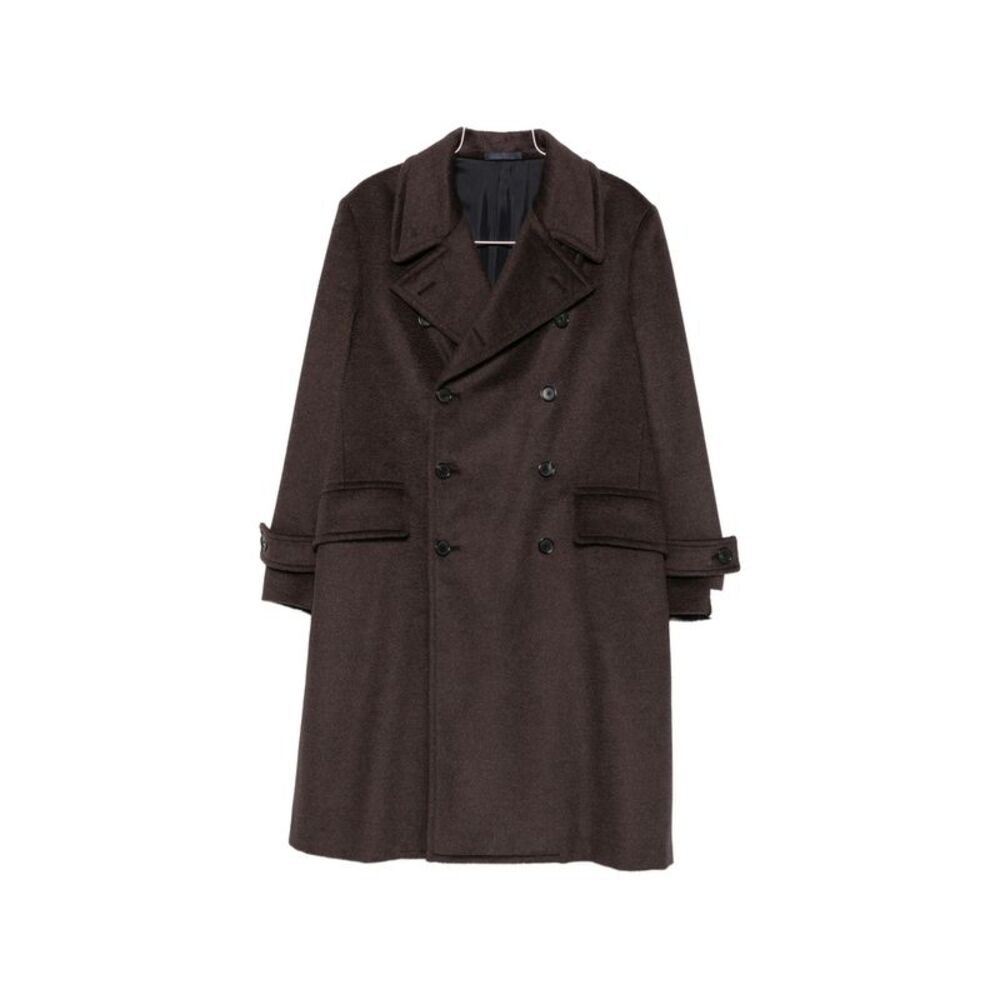 Caruso Brown Coats - Double Breasted Coats Men